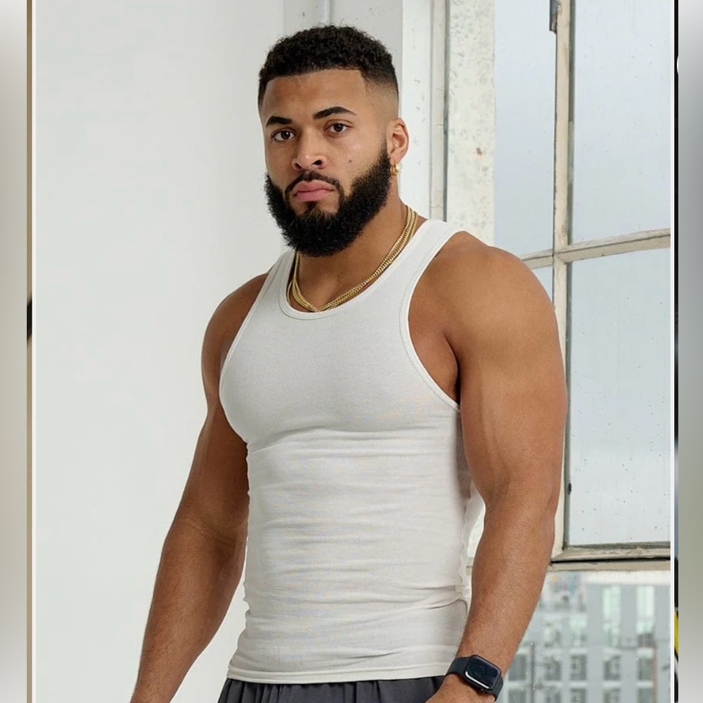 YoungLA Men's Classic White Tank Top